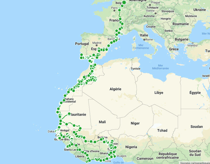 carte voyage afrique de l'ouest